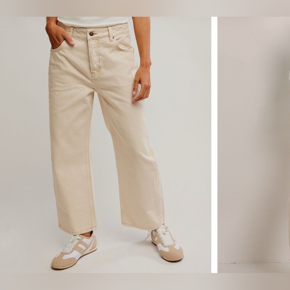 NWOT Free People We The Free Deep Trance Dropped Boyfriend Jeans casual khaki 25 - Picture 7 of 12